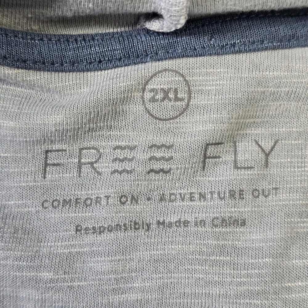 Free Fly Bamboo Hoodie Mens 2XL Light Blue Lightweight Breathable Coastal - Picture 6 of 13